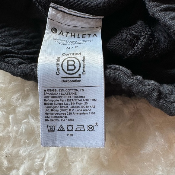 Athleta Farallon Pant Black Straight leg Crop Ankle #533741 Pull On Lounge Sz MP - Picture 10 of 12